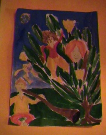 Voila, c'est juste un croquis, c'est inspiré de l'Oeuvre de Chagall (peinture du 20e- prémise du surréalisme). C'est pour répondre à une demande du Prof de FR, qui veut soit une oeuvre pictural inspiré de chagall, soit un poeme inspiré de Surpervielle. Vo