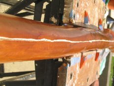 J'avais quelques problèmes détanchéité, j'ai taillé toute ma jointure avec un cutter et je vais reboucher ça avec du la pate à bois.